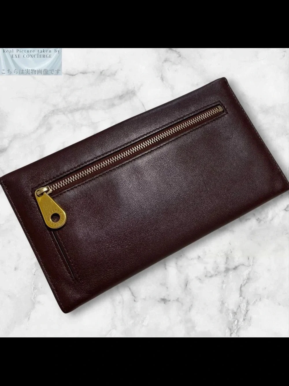 Mulberry Brown Leather Envelope Wallet with Gold Turn-Lock